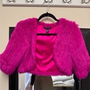 Vibrant Pink real rabbit hot pink Fur Jacket